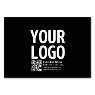 Your Logo w/Editable QR code & Text Table Number
