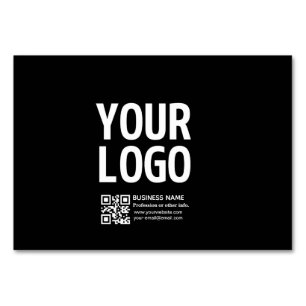 Your Logo w/Editable QR code & Text Table Number