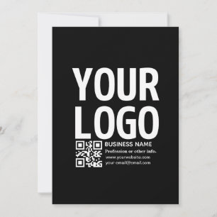 Your Logo w/Editable QR code & Text Thank You Card