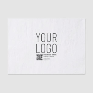 Your Logo w/Editable QR code & Text Tissue Paper