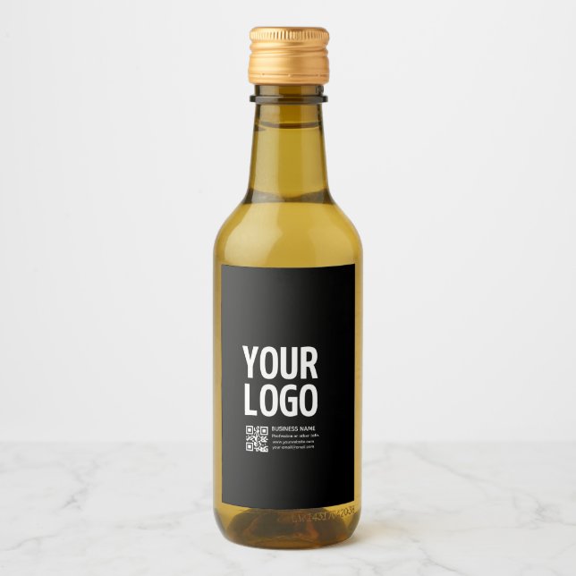 Your Logo w/Editable QR code & Text  Wine Label (Front)