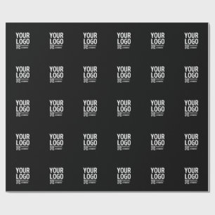 Your Logo w/Editable QR code & Text Wrapping Paper