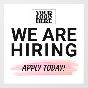 Your Logo We Are Hiring Apply Today Business Window Cling