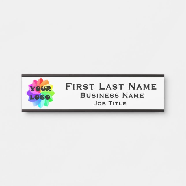 Your Logo White Background Name Plate (Front)