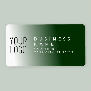 Your logo & White & Forest Green Return Address Label