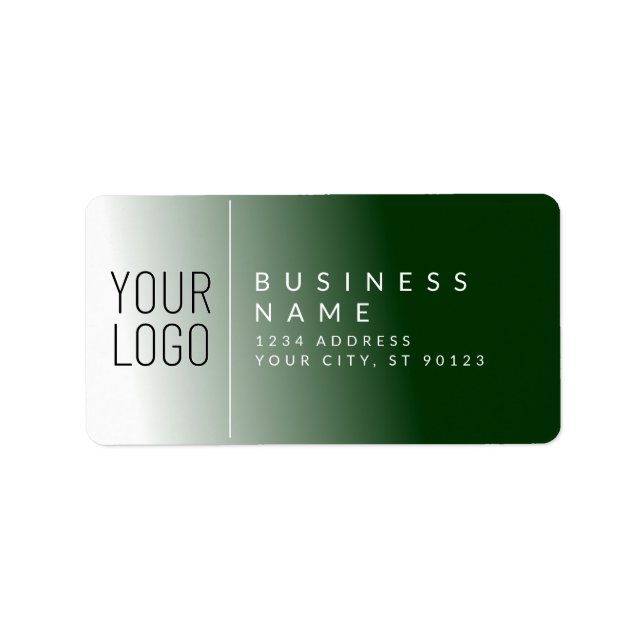 Your logo & White & Forest Green Return Address Label (Front)