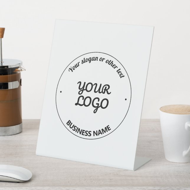 Your Logo with Editable Slogan & Business Name Pedestal Sign (In SItu)