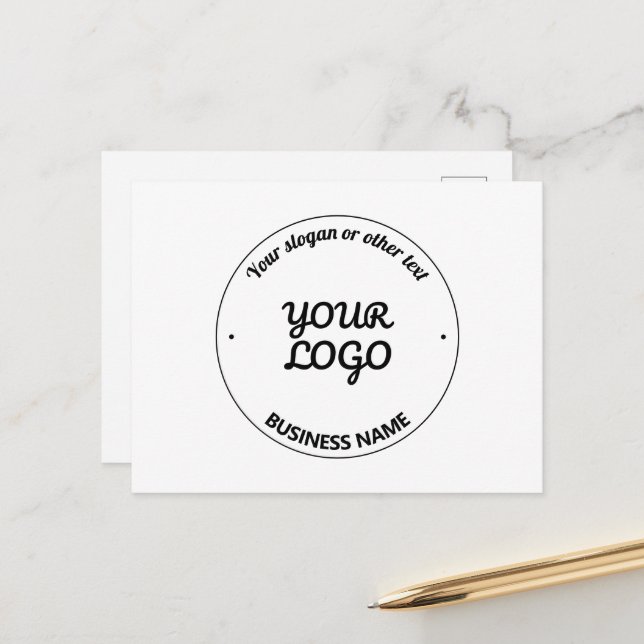 Your Logo with Editable Slogan & Business Name Postcard (Front/Back In Situ)