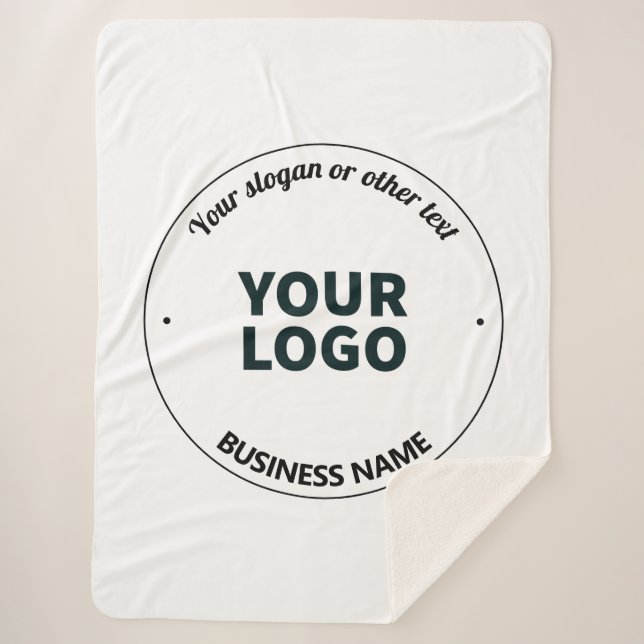 Your Logo with Editable Slogan & Business Name Sherpa Blanket (Front)