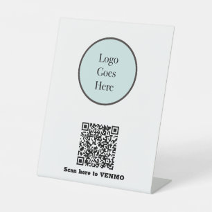 Your Logo with Payment QR Code Small Business Pedestal Sign