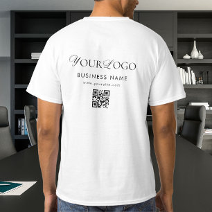 Your Long Business Company Logo QR Code Scan Text T-Shirt