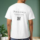 Your Long Business Company Logo QR Code Scan Text T-Shirt<br><div class="desc">Promote your business with this stylish t-shirt,  featuring custom logo,  QR Code & text. Easily add your details by clicking on the "personalize" option.</div>