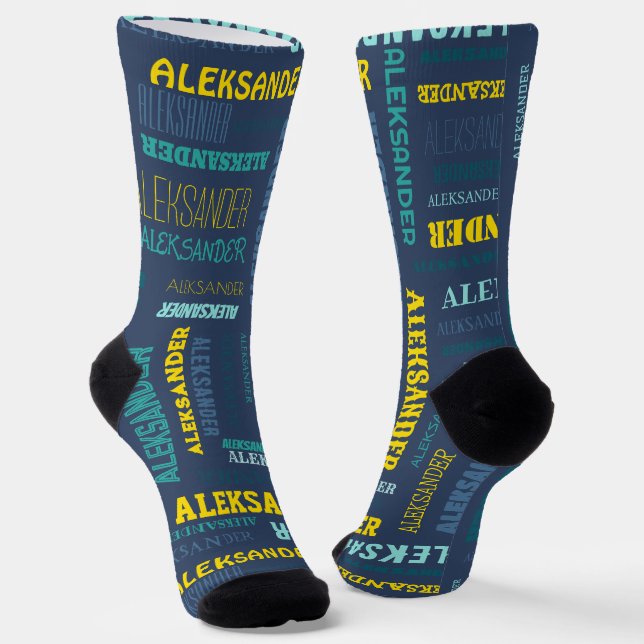 Your (Long) Name is All Over These Socks (Angled)