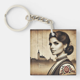 Your Love for Croatia with Vibrant Motif Designs Keychain