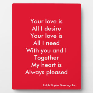 Your love plaque