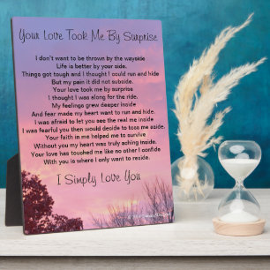 Your Love Took Me By Surprise Pink Sunset EASEL Plaque