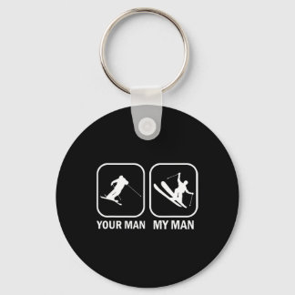Your Man My Man Funny Biathlete Skiing Shooting Sp Keychain