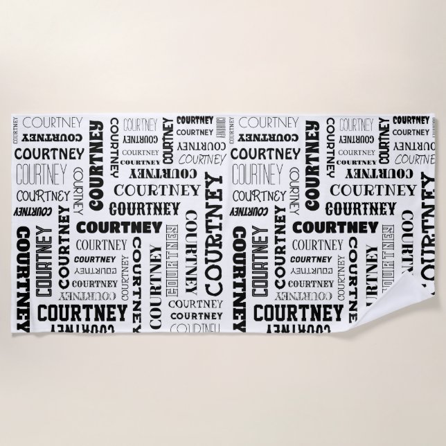 Your (Medium Length) Name is All Over This Beach Towel (Front)