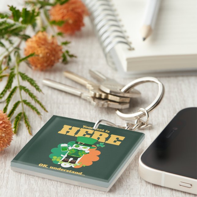 Your Meowgical Leprechaun Keychain (Front Right)