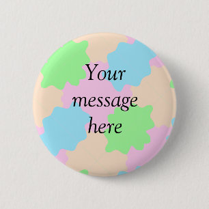 Your message here add text name boho colourful rus 2 inch round button