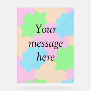 Your message here add text name boho colourful rus acrylic sign