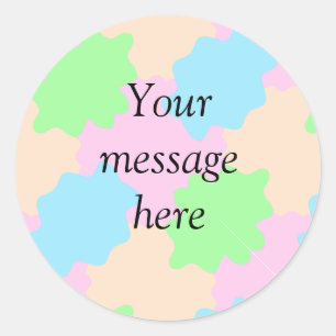 Your message here add text name boho colourful rus classic round sticker