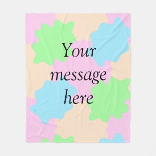 Your message here add text name boho colourful rus fleece blanket