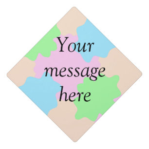 Your message here add text name boho colourful rus graduation cap topper