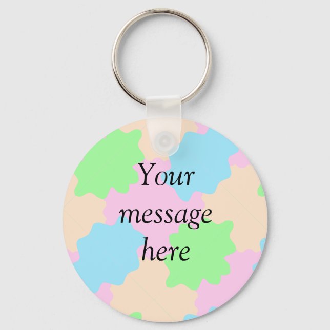 Your message here add text name boho colourful rus keychain (Front)