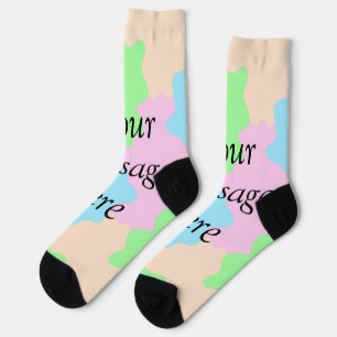 Your message here add text name boho colourful rus socks