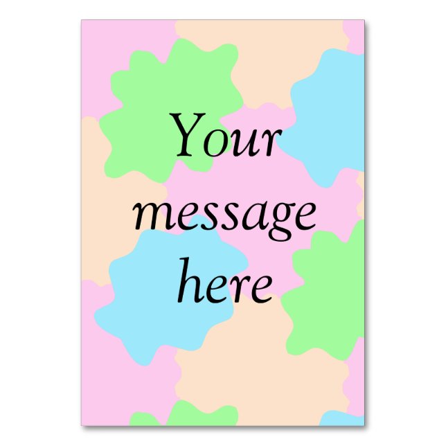 Your message here add text name boho colourful rus table number (Front)