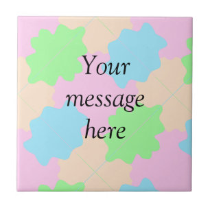 Your message here add text name boho colourful rus tile