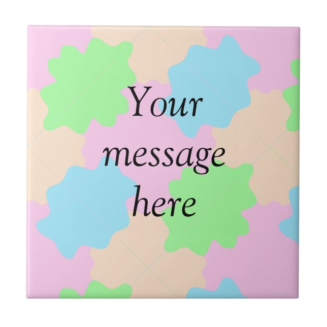 Your message here add text name boho colourful rus tile (Front)