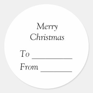 Your message here add text name merry Christmas Classic Round Sticker