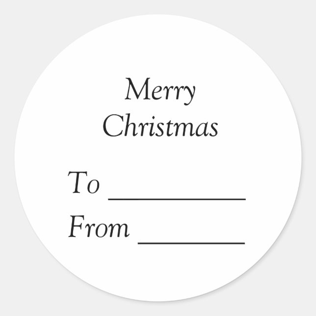 Your message here add text name merry Christmas  Classic Round Sticker (Front)