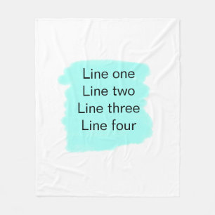 Your message here add text name monogram green fleece blanket