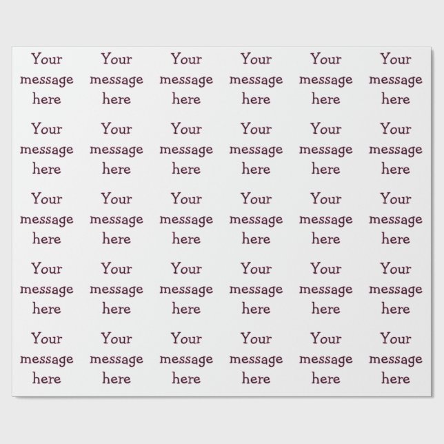 Your message here add text name monogram image quo wrapping paper (Flat)