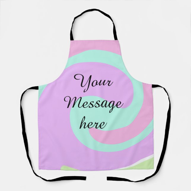 Your message here add text name monogram pink past apron (Front)