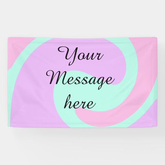 Your message here add text name monogram pink past banner (Horizontal)