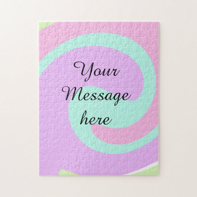 Your message here add text name monogram pink past jigsaw puzzle (Vertical)