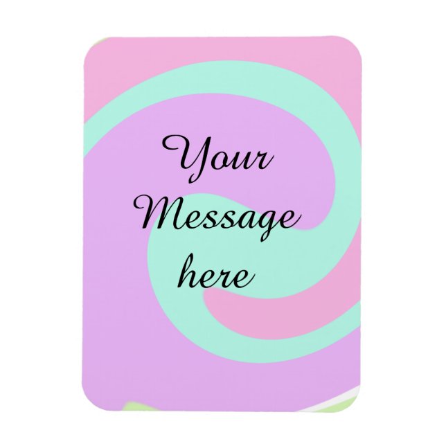 Your message here add text name monogram pink past magnet (Vertical)