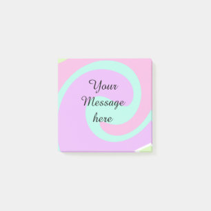 Your message here add text name monogram pink past post-it notes