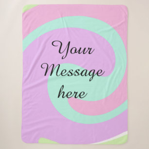 Your message here add text name monogram pink past sherpa blanket