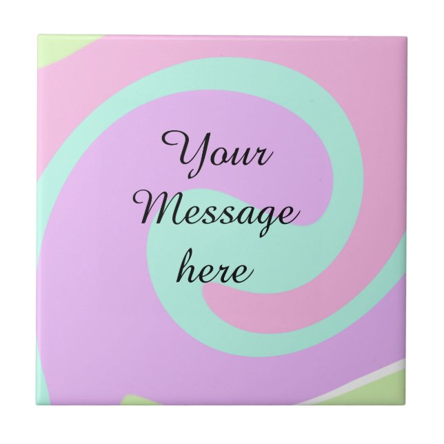 Your message here add text name monogram pink past tile (Front)
