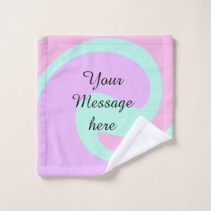 Your message here add text name monogram pink past wash cloth