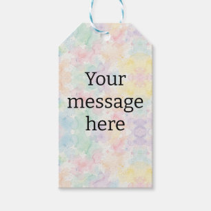 Your message here colourful rainbow pastel monogra gift tags