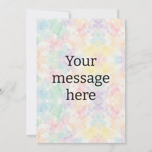 Your message here colourful rainbow pastel monogra holiday card