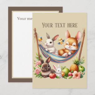 Your message here cute baby animals  card