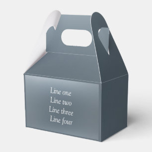 Your message here gray blue metallic background te favor box