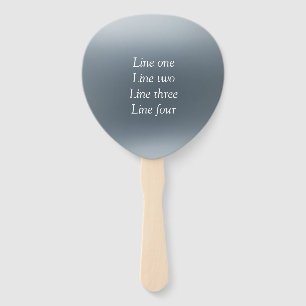 Your message here gray blue metallic background te hand fan